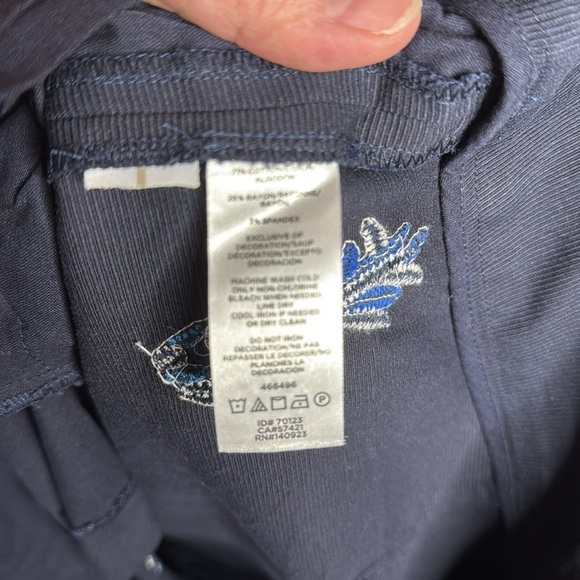 NWOT LOFT Blue High Waist Embroidered Beaded Pineapple Shorts Size 12 - Picture 9 of 9